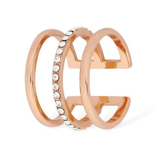Triple CZ Cage Ring - Rose Gold