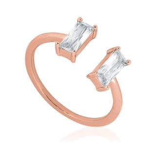 Open Baguette CZ Ring - One Size