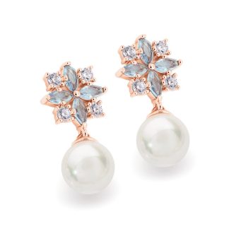 Maureen O'Hara Drop Pearl Rose Gold Earrings