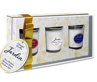 Jardin Collection Set of 3 Mini Candles - White Box