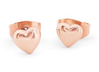 Heart 8mm Stud Earrings - Rose Gold