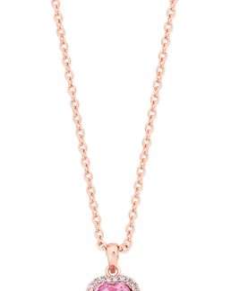 Pink Heart Pendant - Rose Gold