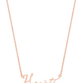 Heart Script Pendant - Rose Gold