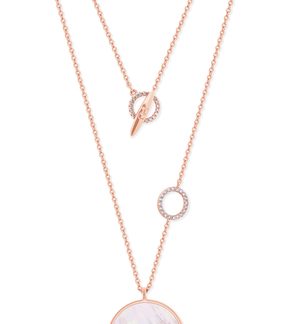 Full Moon Pendant With Circle Rings - Rose Gold