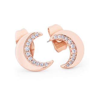 Half Moon Stud Rose Gold Earrings