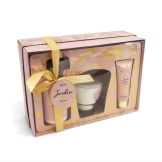 Jardin Wild Roses Candle & Handcream Tube & Pump Set