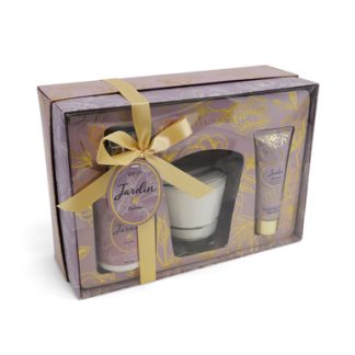 Jardin Lavender Candle & Handcream Tube & Pump Set