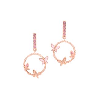 Butterfly Circle Drop Earrings