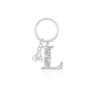 Tipperary Crystal Pearl & Diamond Letter "L" Keyring