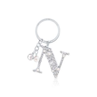 Tipperary Crystal Pearl & Diamond Letter "N" Keyring