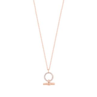 T-Bar Cz Set Circle & Bar Pendant Rose Gold  - New 2022