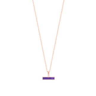 T-Bar Purple Bar Pendant Rose Gold  - New 2022