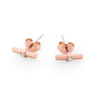 T-Bar Bar Earrings Rose Gold  - New 2022