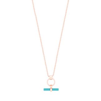 T-Bar Turquoise Bar & Cricel Pendant Rose Gold - New 2022