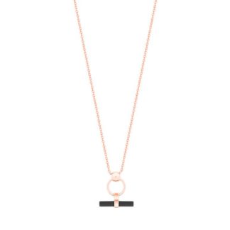 T-Bar Black Bar & Circle Pendant Rose Gold - New 2022