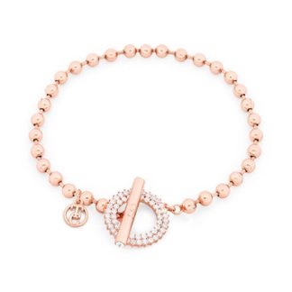 T-Bar Ball Chain Circle Cz'S Bracelet Rose Gold - New 2022
