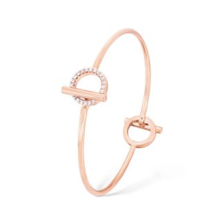 T-Bar Circle Cz Bangle Rose Gold - New 2022