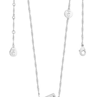 TIPPERARY CRYSTAL LETTER "R" PENDANT SILVER