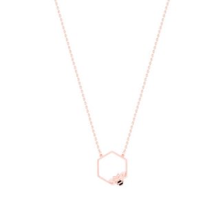 BEE ROSE GOLD HEXAGONAL PENDANT - NEW WINTER 2022