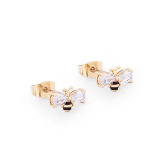 BEE YELLOW GOLD BALL STUD EARRINGS - NEW WINTER 2022