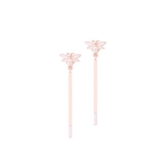 BEE ROSE GOLD WHITE BAR EARRINGS - NEW WINTER 2022