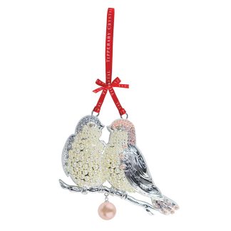 Pearl Turtle Doves Christmas Decoration