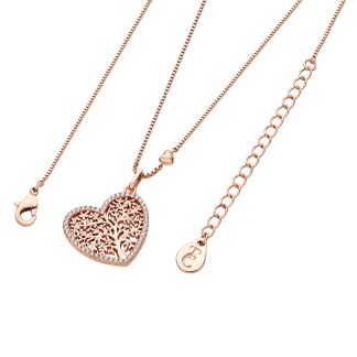 Rose Gold Tol Pave Heart Pendant