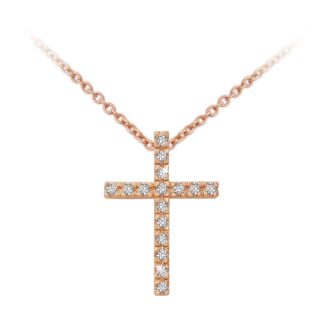 Rose Gold Fine Cross Pendant