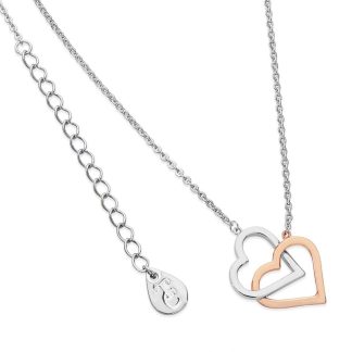 Interlinked Two Tone Heart Pendant