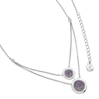 Lavender Double Moon Drop Pendant Silver