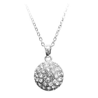 Silver Pendant Pave Ball