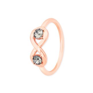 INFINITY RING WITH TWO CZ'S - ROSE GOLD SIZE 7