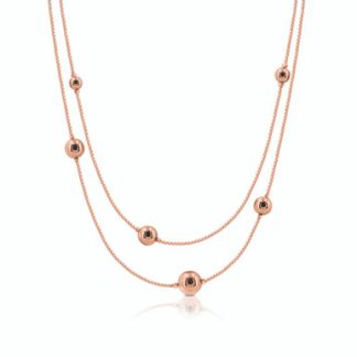 Romi Rose Gold Bead Necklace - Berry