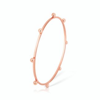 Romi Rose Gold Bead Bangle - Berry