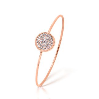 Romi Rose Gold Pavé Disc Bangle
