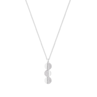 CIRCLE PAVE SILVER 3 CIRCLE PENDANT