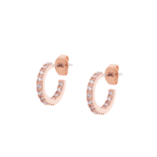 CIRCLE PAVE ROSE GOLD SMALL HOOP  EARRINGS