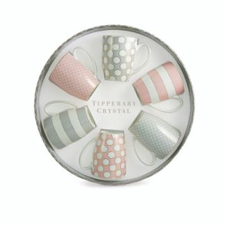 Set 6 Bone China Mugs - Spots & Stripes Party Pack