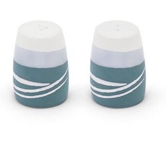 PAUL MALONEY POTTERY TEAL SALT & PEPPER