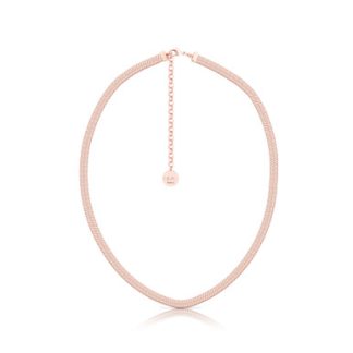 ROMI HERRINGBONE CHAIN NECKLACE ROSE GOLD