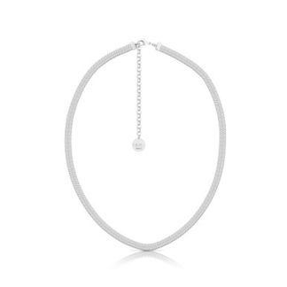ROMI HERRINGBONE CHAIN NECKLACE SILVER