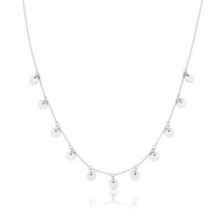 ROMI MINI DISC CHAIN NECKLACE SILVER