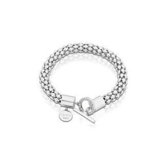ROMI SILVER POPCORN CHAIN BAR BRACELET