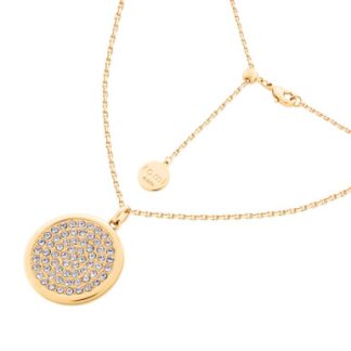 ROMI GOLD PAVE DISC PENDANT