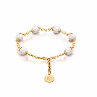 ROMI GOLD PEARL & CHAIN BRACELET