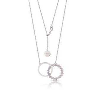 ROMI SILVER PURPLE INTERLOCKING PENDANT