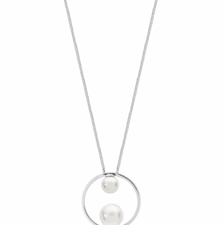 ROMI SILVER PEARL CIRCLE PENDANT