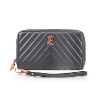 Bordeaux Chevron Wallet - Black