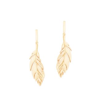 FEATHER SIMPLE DROP EARRING GOLD