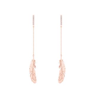 FEATHER & CHAIN LONG EARRINGS RG